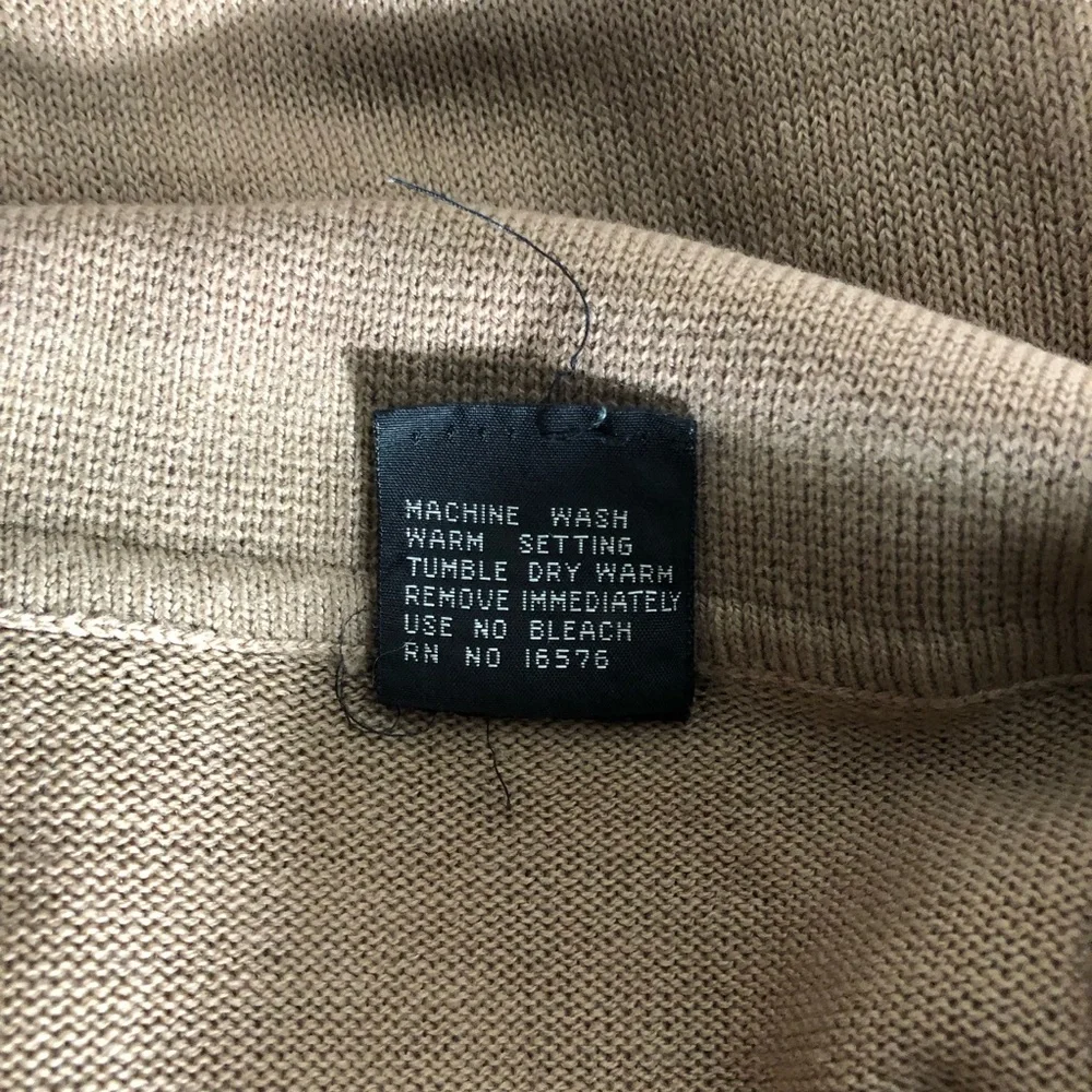 Vintage Paolo Ricci 1/4 button lightweight brown sweater Sz Small